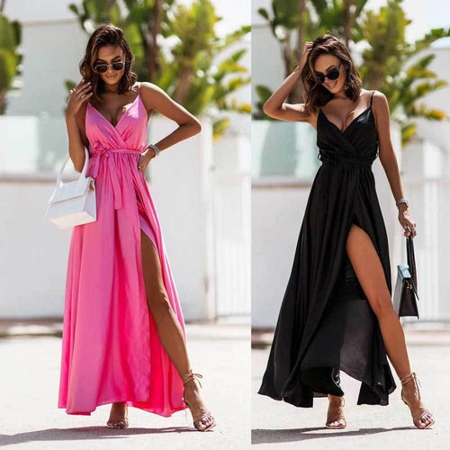 Elegant maxi dress for women with a high slit Lune London