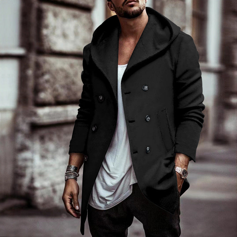 Chic and Stylish Double Breasted Urban Coat for Men