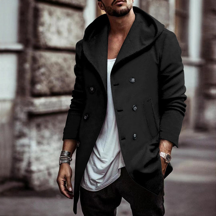 Chic and Stylish Double Breasted Urban Coat for Men
