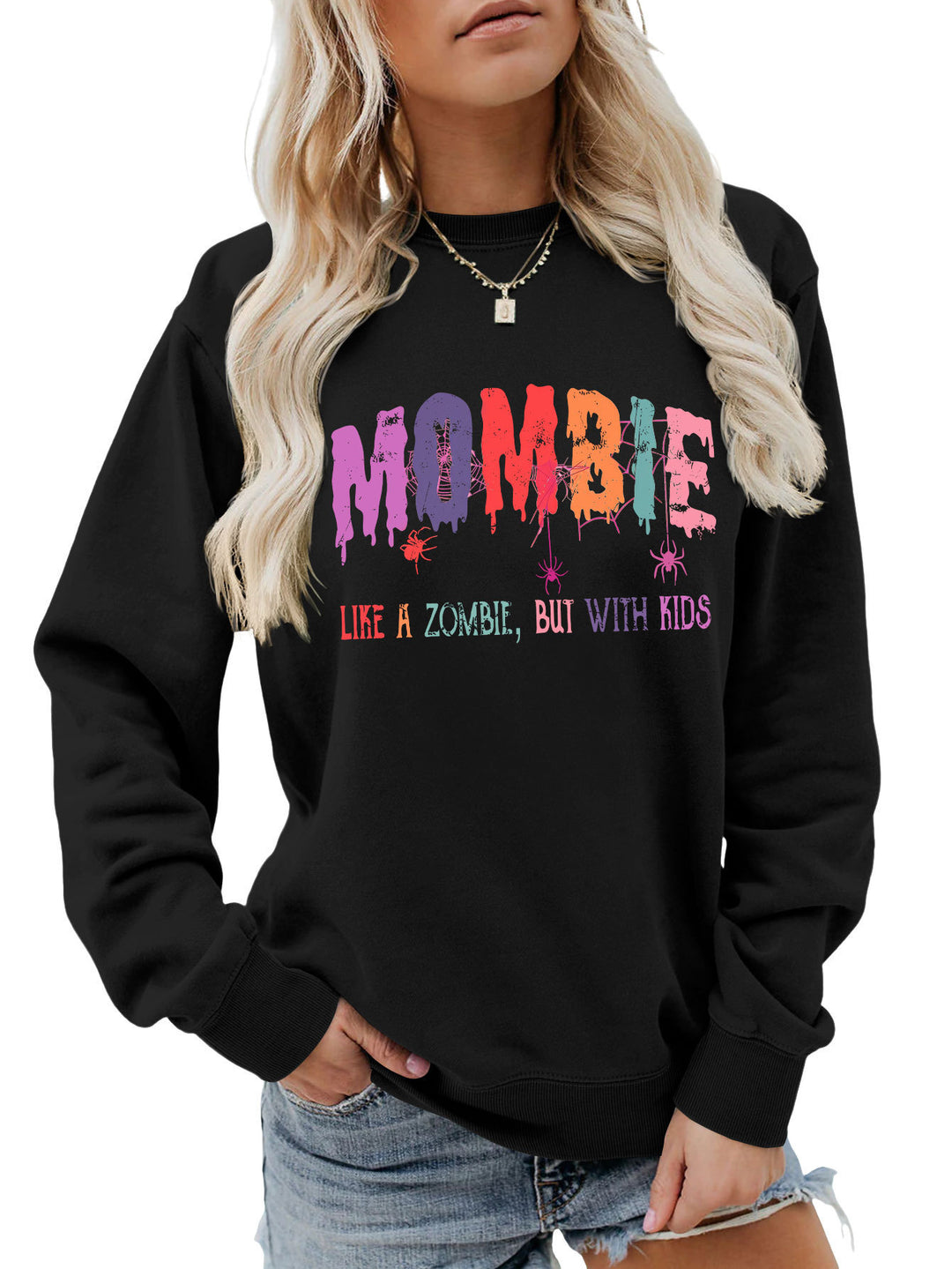 Sweat-shirt pour dames avec motif zombie créatif Chic & Stil