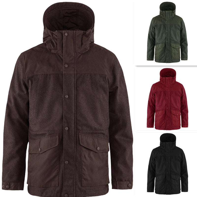Functional winter jacket for men with removable hood and large pockets Lune London