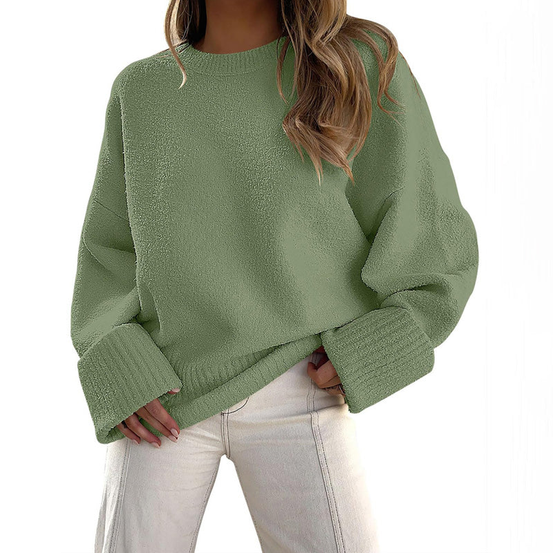 Lune London | Solid Color Sweater with Round Neck