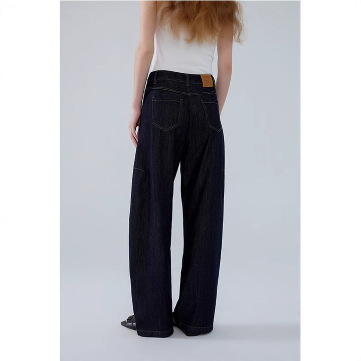 Loose-fitting high-waisted denim pants for women with side pockets Lune London