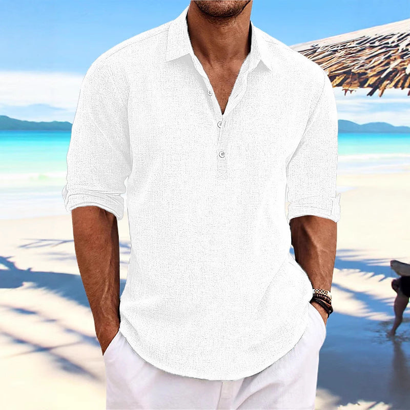 Light linen shirt for men with three-quarter sleeves Chic und Stil