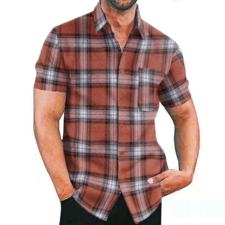 Short-sleeve check shirt for men with pockets and trendy cut Lune London