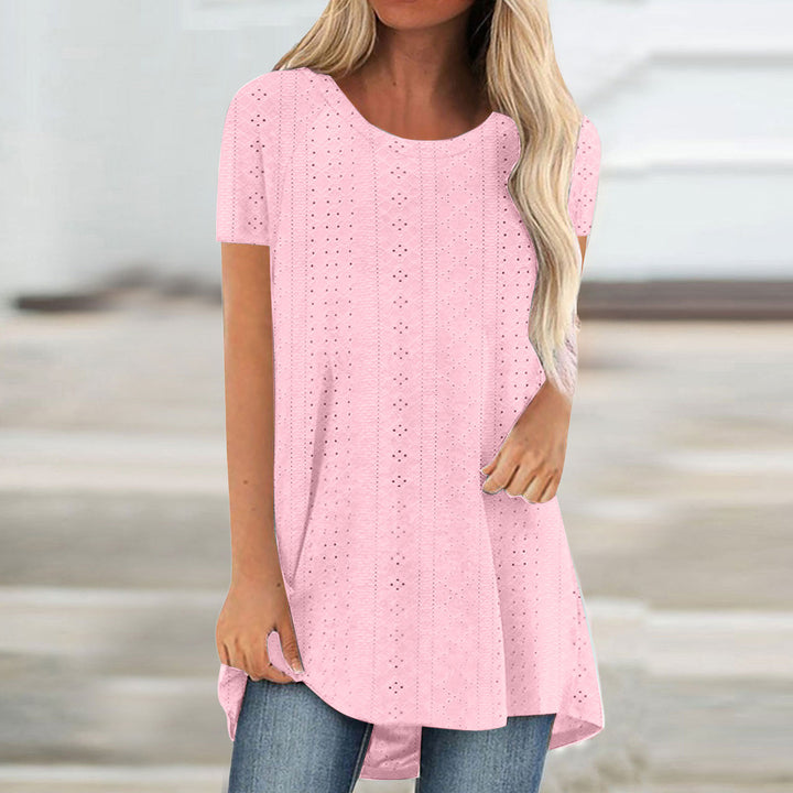 Short sleeve top for women with hole pattern Chic und Stil