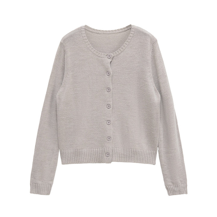Short sleeve knitted jacket for women with button closure Lune London