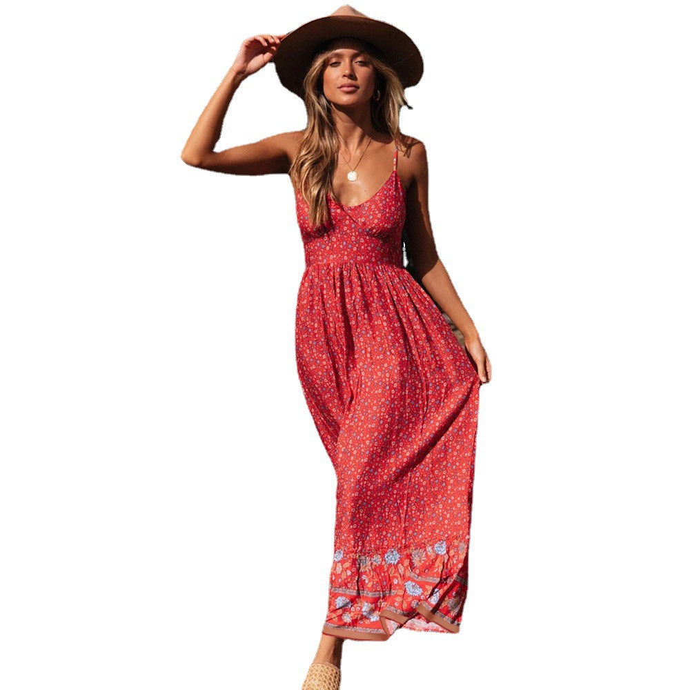 Lune London Floral Pattern Maxi Dress for Women