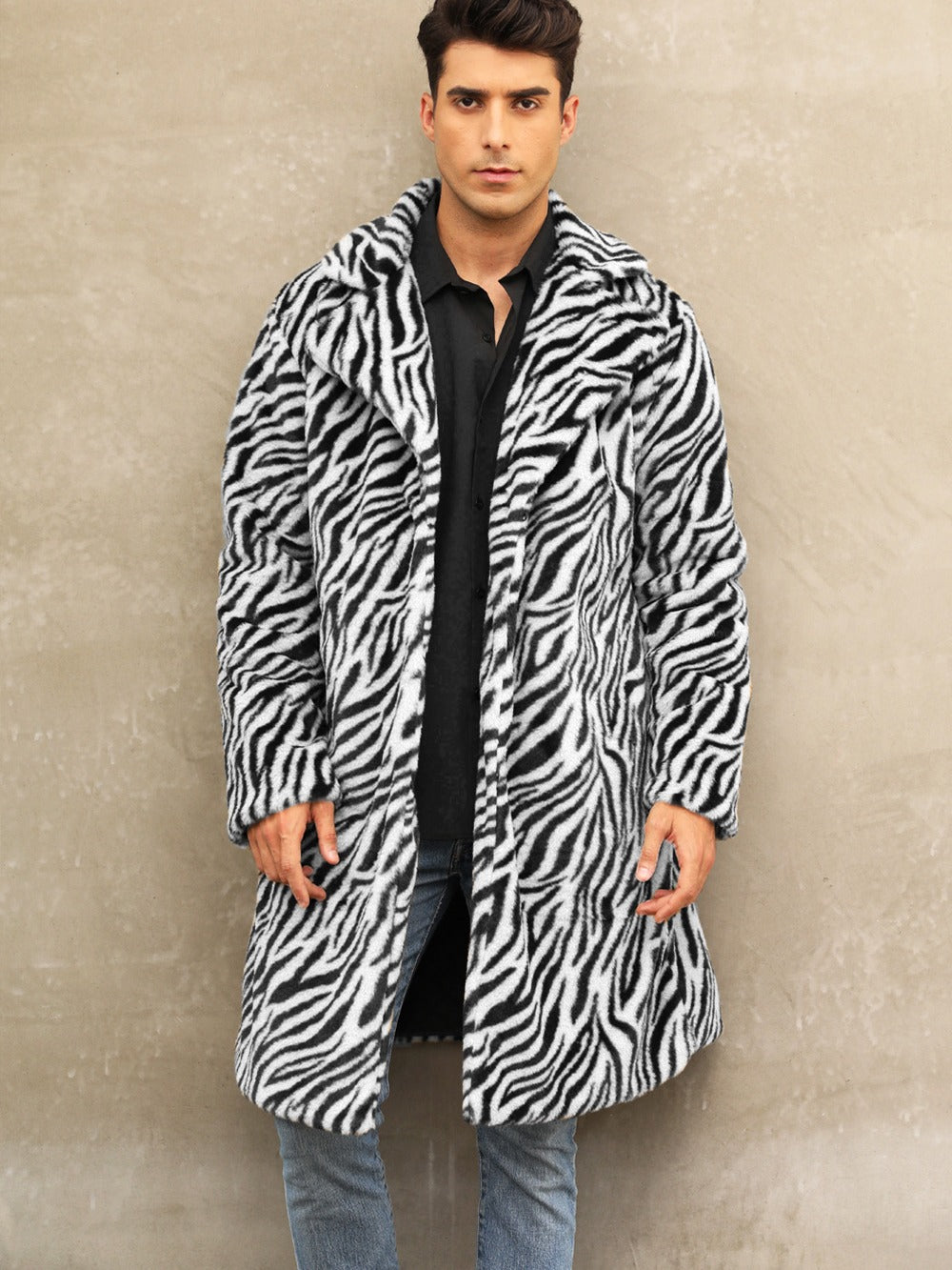 Trendy and comfortable zebra fur jacket for men Lune London