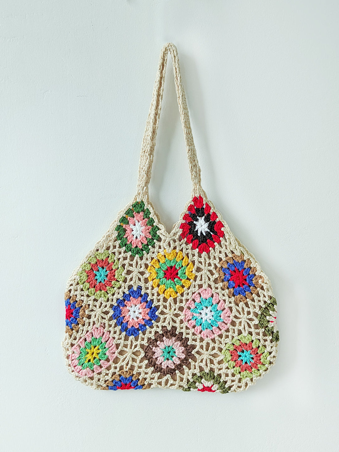 Ladies Grandmother Crochet Square Chic Transport Bag