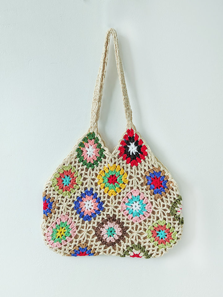Ladies Grandmother Crochet Square Chic Transport Bag