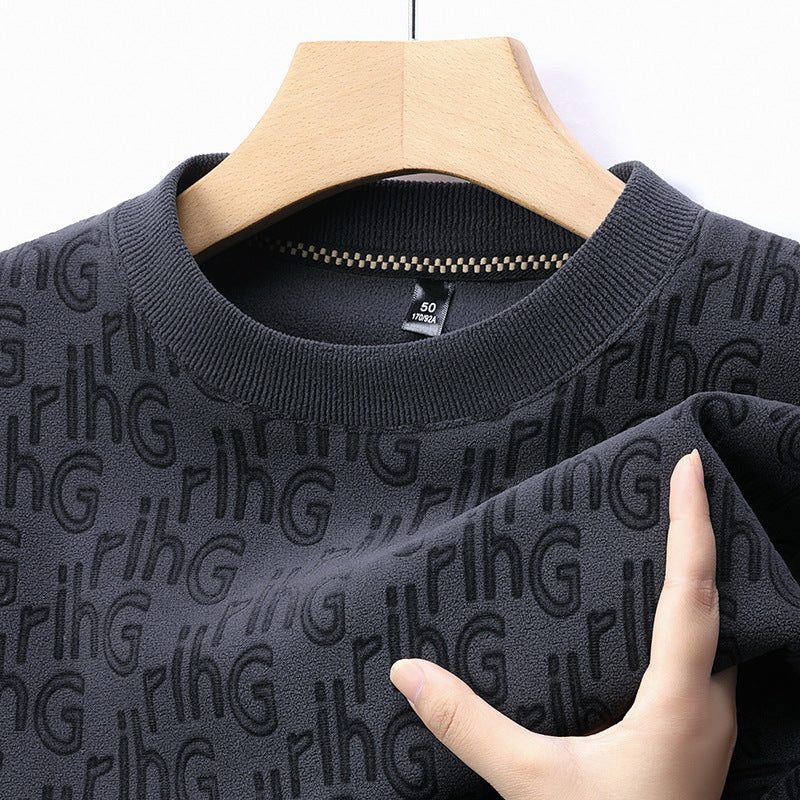 Elegant sweatshirt for men with textured high-quality material Lune London