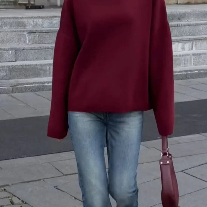 Oversized sweater for women with high collar Lune London