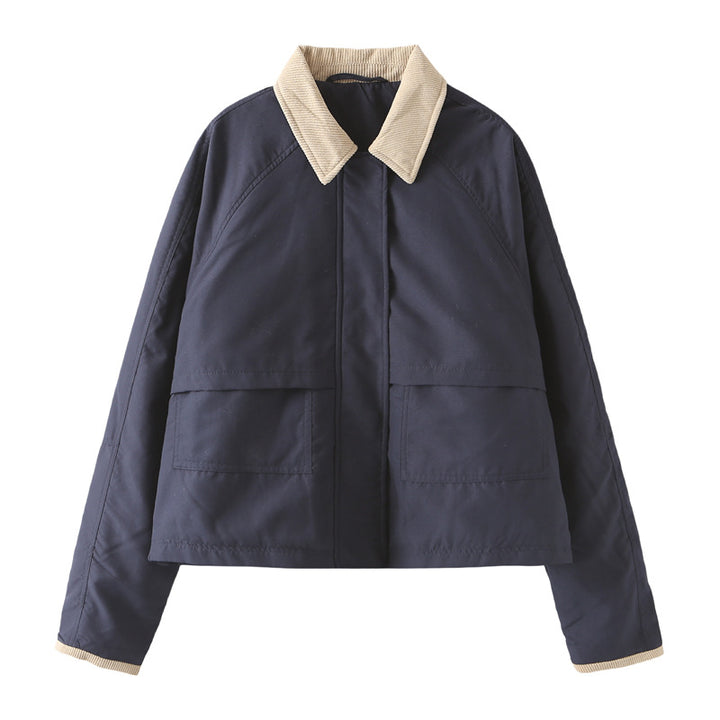 Quilted women's transitional jacket with contrast collar and practical pockets Lune London