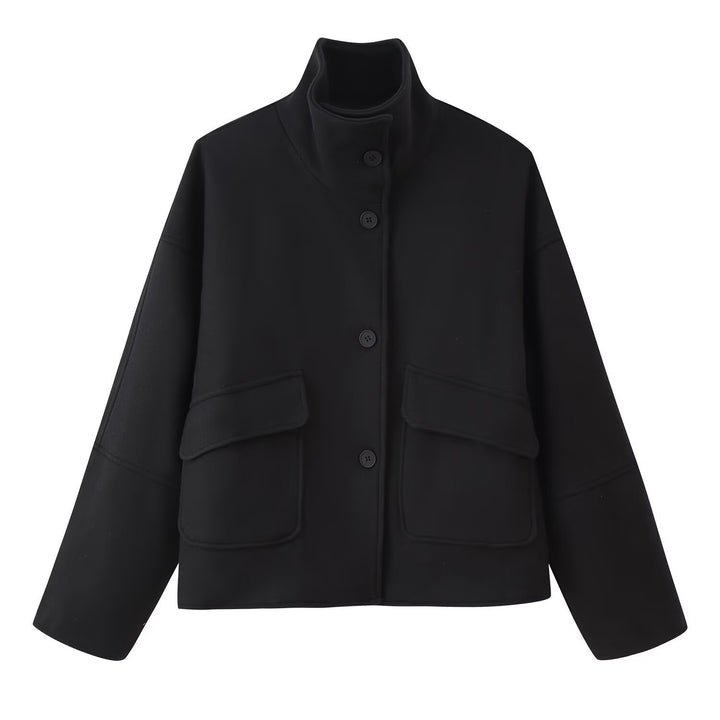 Ladies soft and stylish transitional jacket with high collar Lune London