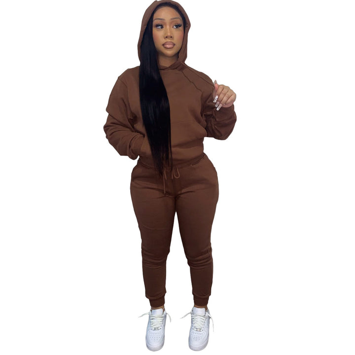 Ladies Sporty Jogging Set with Hood and Elastic Waist Lune London