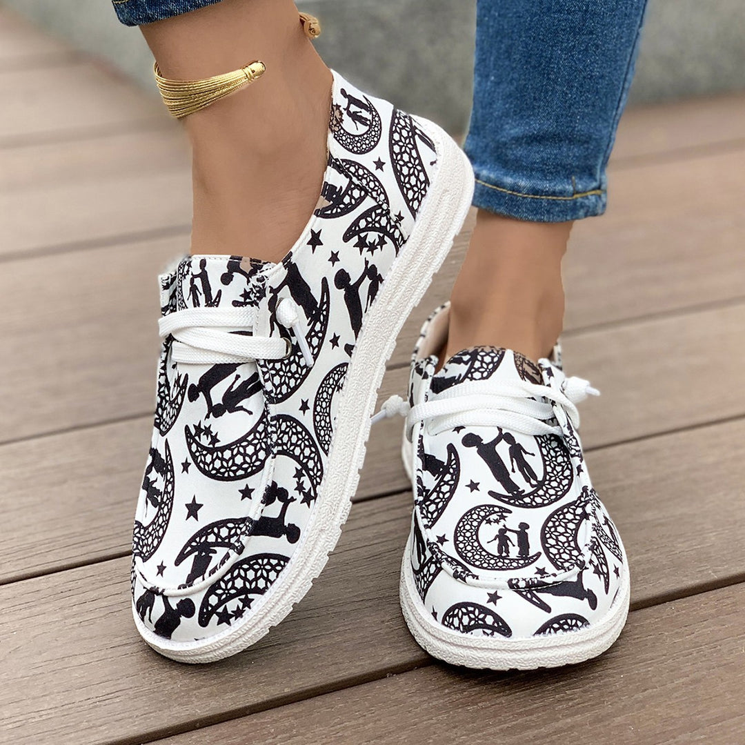 Leisure shoes for women with a unique graphic design and a comfortable rubber sole Lune London