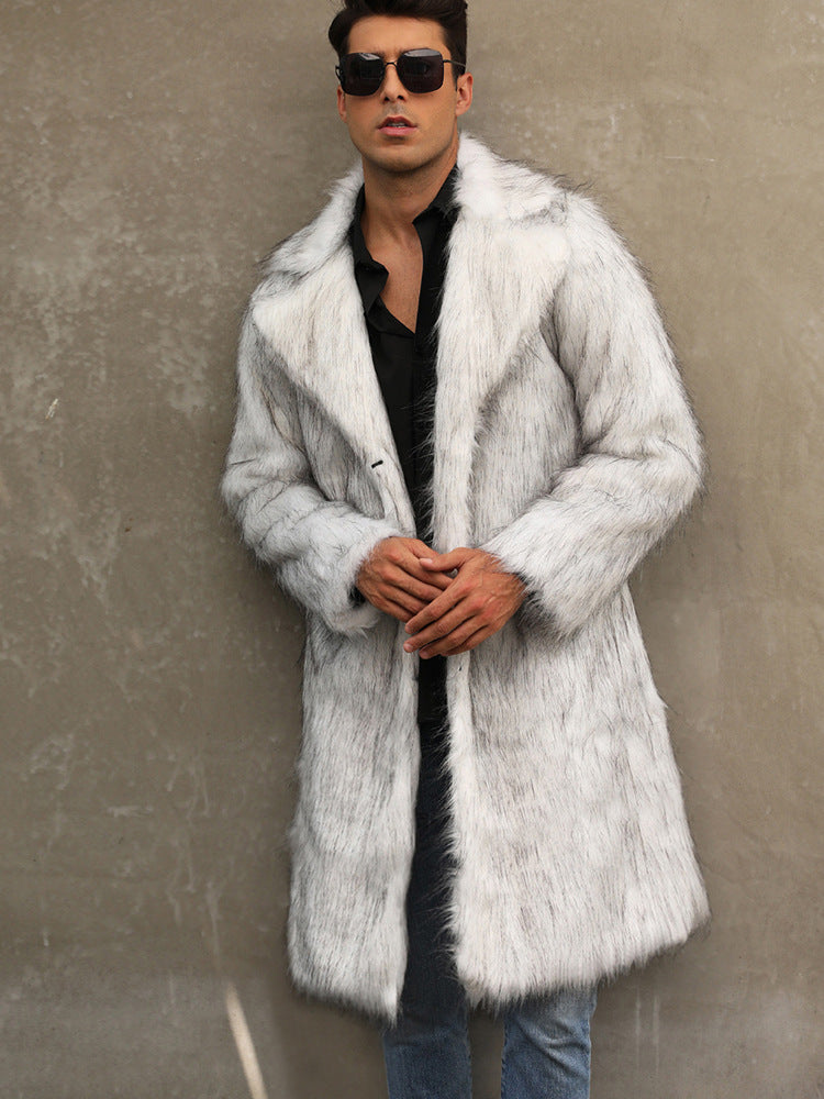 Extravagant faux fur jacket for men with classic details Lune London
