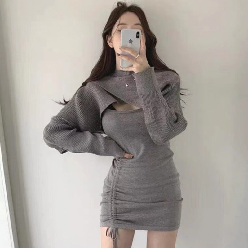 Knit dress for women with the look of an oversized sweater and details - Lune London