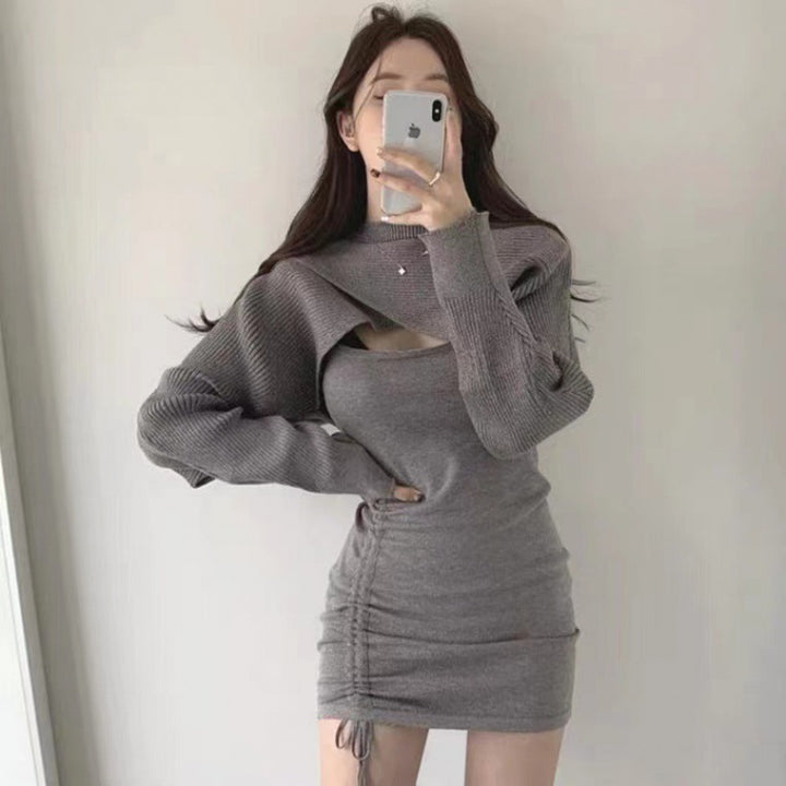 Knit dress for women with the look of an oversized sweater and details - Lune London