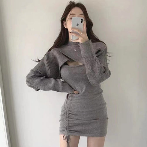 Knit dress for women with the look of an oversized sweater and details - Lune London
