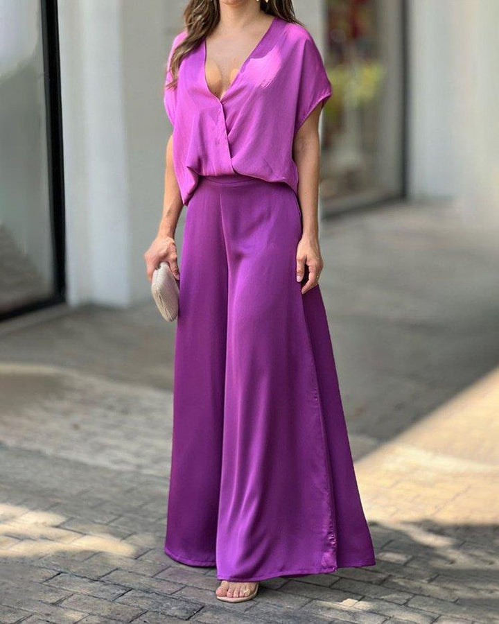 Ladies Fluid Wrap Jumpsuit Lune London