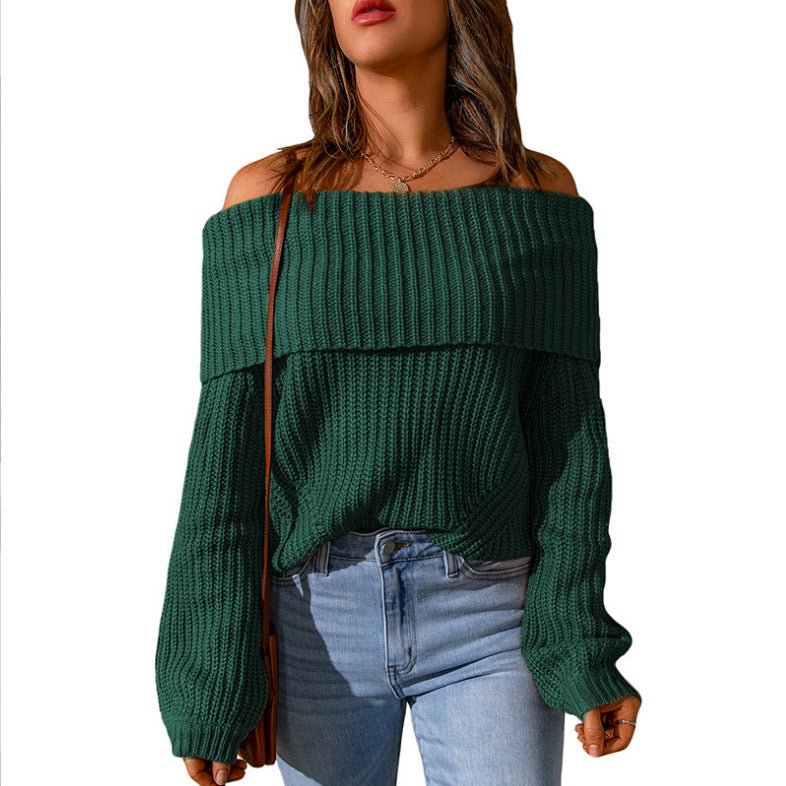 Ladies Off-Shoulder Knit Sweater Lune London