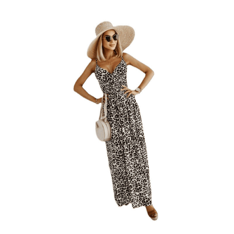 Elegant leopard maxi dress for women Lune London