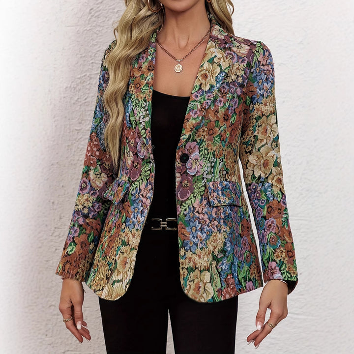 Blazer jacket for women with floral pattern and elegant details Lune London