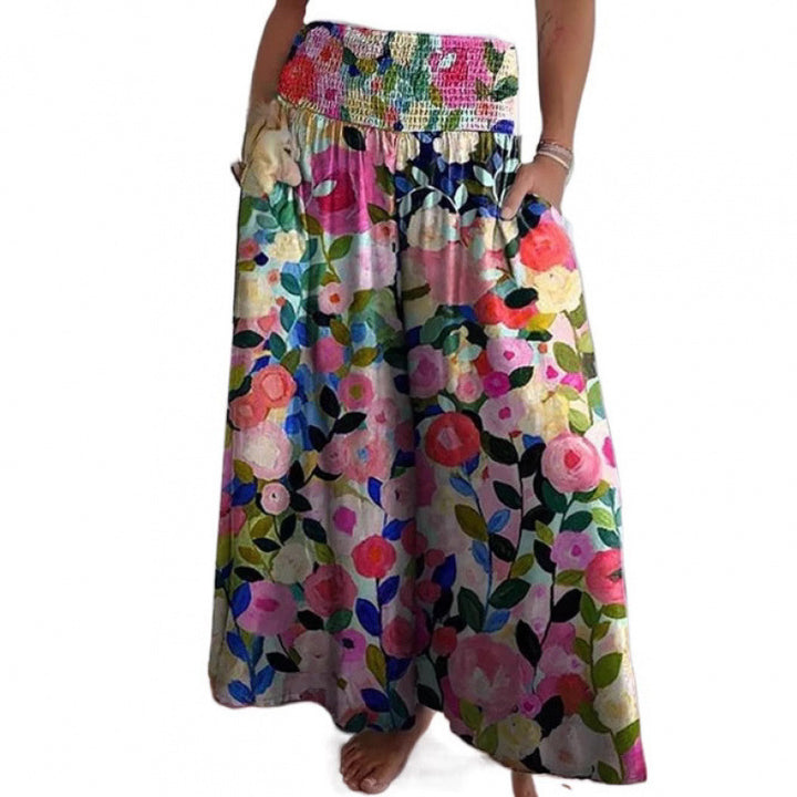 Wide airy pants for women with elastic waist and pockets Lune London
