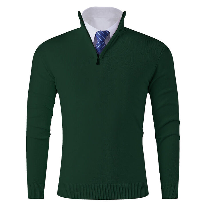 Men's knit sweater with modern zipper and elastic hem Lune London