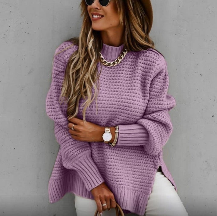 Oversized knitted sweater for women with textured pattern and relaxed fit Chic und Stil