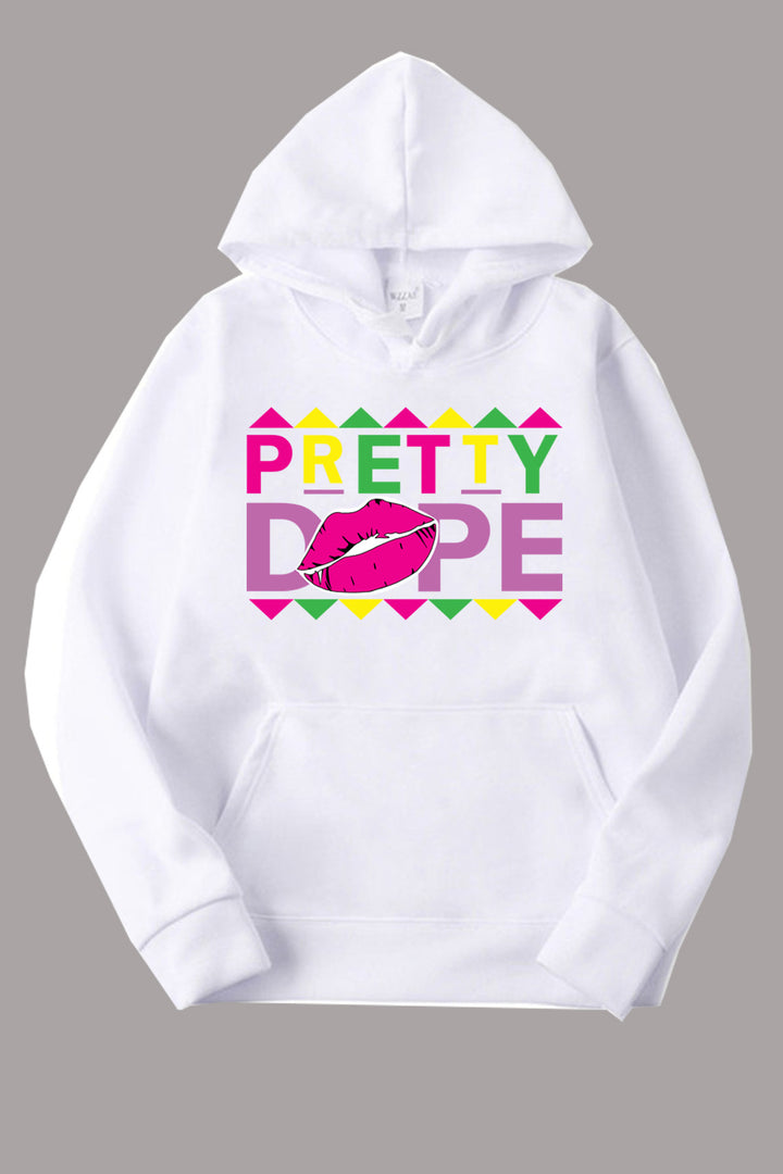 Ladies Hoodie with Creative Graphic Print Lune London