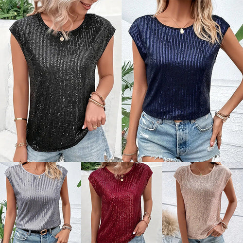 Women Glittery Top with Casual Cut Lune London
