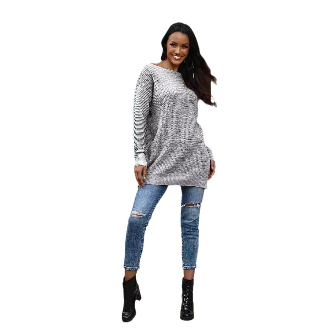 Pull en tricot pour femmes à coupe décontractée et surface structurée Chic & Stil