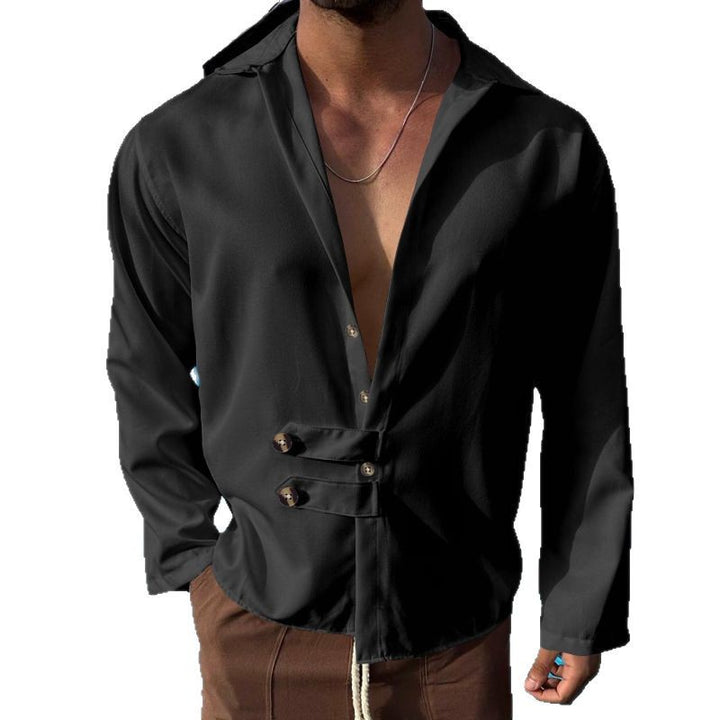 Elegant long sleeve shirt for men with asymmetric collar Lune London
