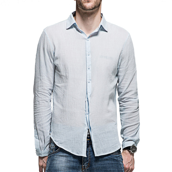 Casual long sleeve shirt for men in linen blend Lune London