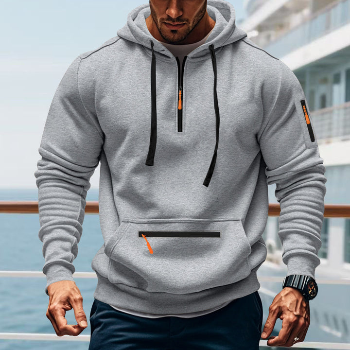 Sporty zip hoodie for men with practical pockets Lune London