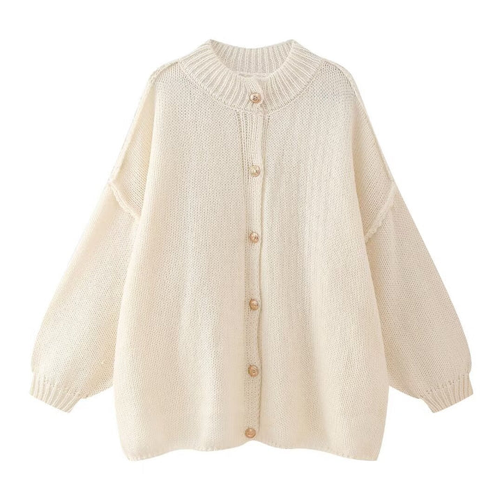 Casual knit jacket for women with button closure and oversized fit Lune London