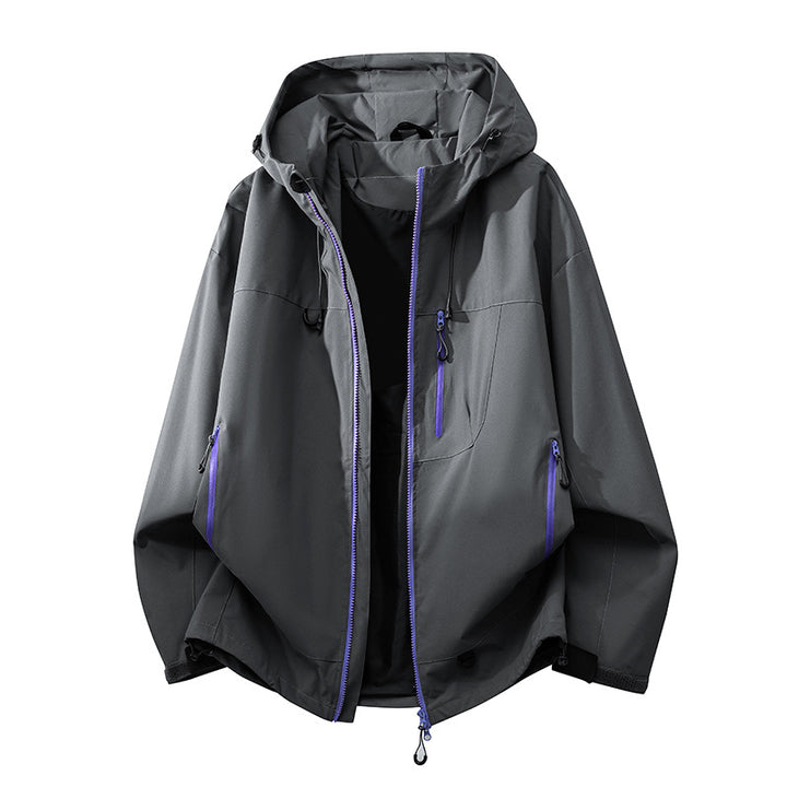 Technical outdoor jacket for women with multifunctional pockets and adjustable hood system Lune London
