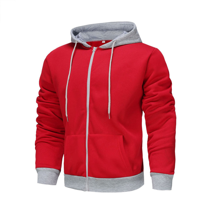 Men's Zip Hoodie with contrasting color and kangaroo pocket Lune London