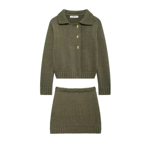 Woman knitted skirt with elastic waistband Lune London