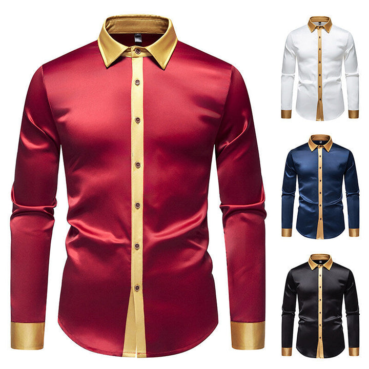 Men's Long-Sleeve Shirt with Modern Satin Details Lune London