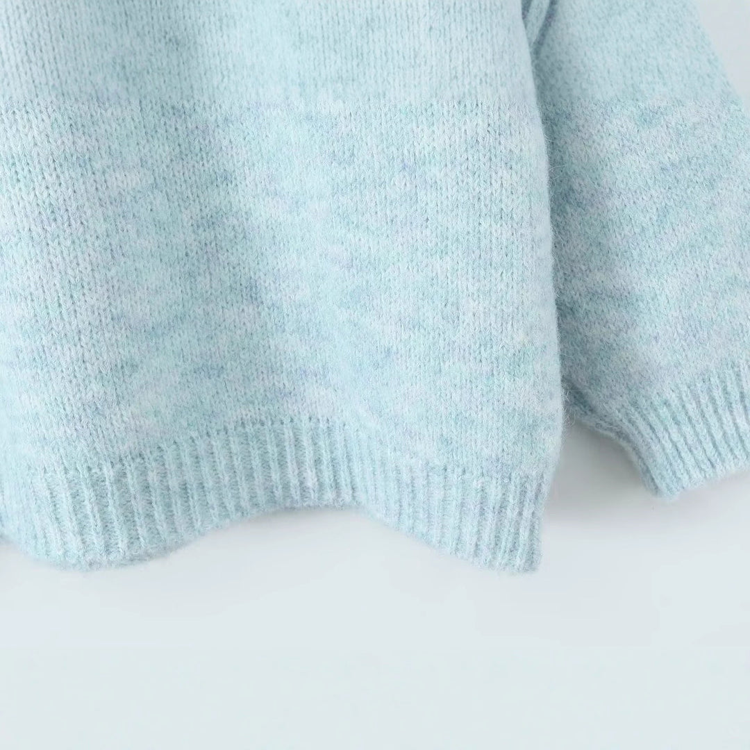 Pull en tricot confortable pour femmes avec col rond