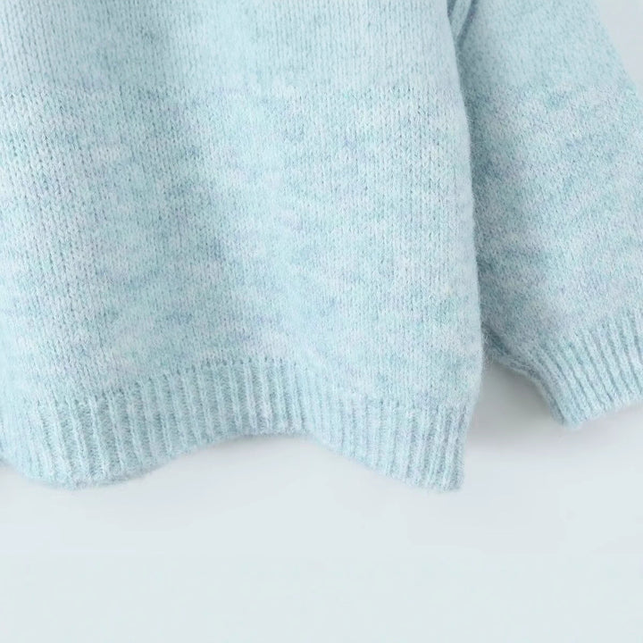Pull en tricot confortable pour femmes avec col rond