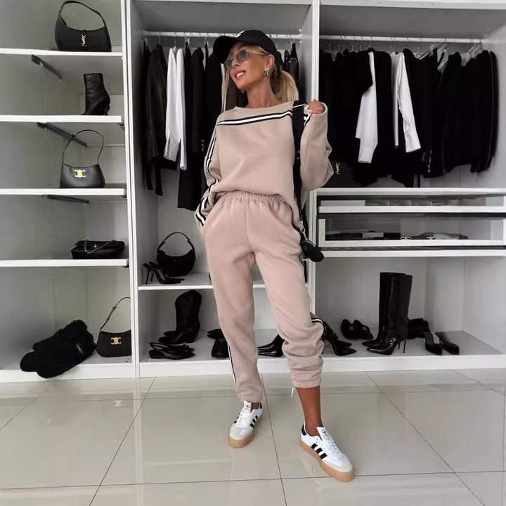 Ladies modern sporty tracksuit with stripes Lune London