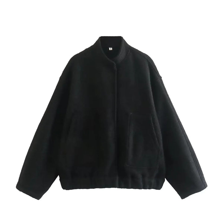 Casual transition jacket for women with high collar and large pockets Lune London