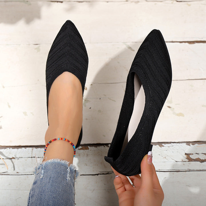 Ladies Textured Boucle Ballerinas Lune London
