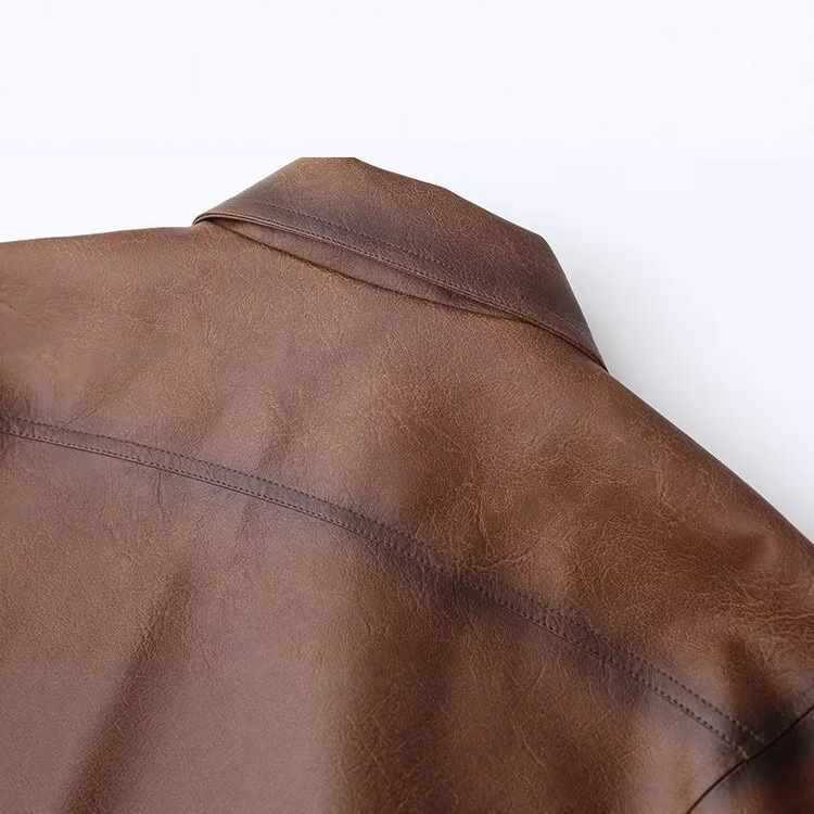 Short faux leather jacket for women with practical pockets and trendy cut Lune London