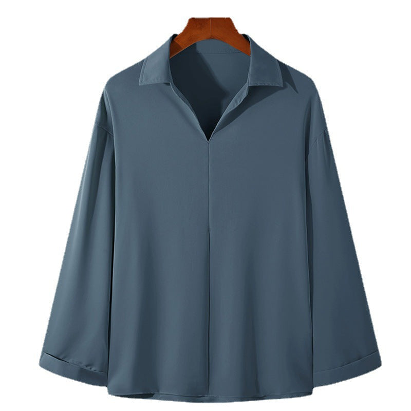 Women Elegant long sleeve blouse with a modern collar and a flowy cut Lune London